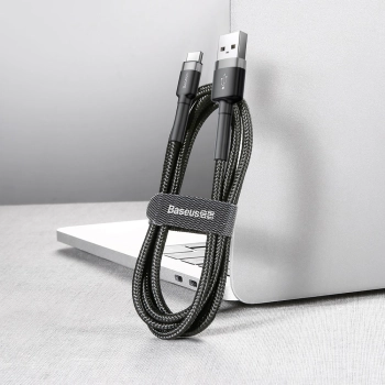  Wytrzymały kabel przewód w oplocie USB do USB-C QC3 0.5m - czarno-szary - zdj. dodatkowe 4