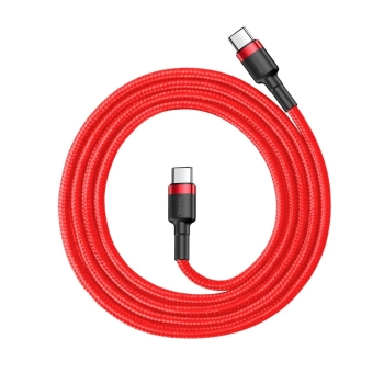  Wytrzymały kabel przewód w oplocie USB-C do USB-C QC3 1m - czerwony - zdj. dodatkowe 1