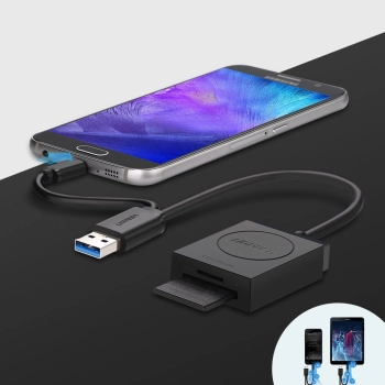  Czytnik kart pamięci SD / micro SD wtyczka USB 3.0 15cm - czarny - zdj. dodatkowe 6