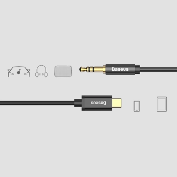  Kabel audio stereo przejścióka AUX 3.5mm Mini Jack - USB-C 120cm - czarny - zdj. dodatkowe 9
