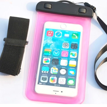  Wodoodporny pokrowiec etui do telefonu z opaską armband PVC - pomarańczowe - zdj. dodatkowe 2