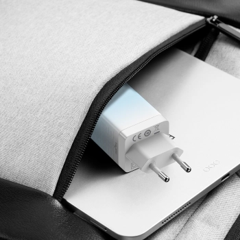  Szybka ładowarka sieciowa GaN 2x USB-C / USB 65W QC PD - niebieski - zdj. dodatkowe 9