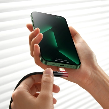  Kabel przewód kątowy MVP 2 z bocznym wtykiem USB-C / iPhone Lightning 2m - czerwony - zdj. dodatkowe 9