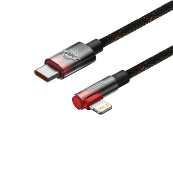  Kabel przewód kątowy MVP 2 z bocznym wtykiem USB-C / iPhone Lightning 2m - czerwony - zdj. dodatkowe 2