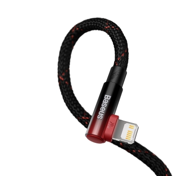  Kabel przewód kątowy MVP 2 z bocznym wtykiem USB-C / iPhone Lightning 2m - czerwony - zdj. dodatkowe 3