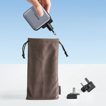  Uniwersalna ładowarka sieciowa GaN USB 2xUSB-C wtyczki EU / UK / US - czarna - zdj. dodatkowe 6