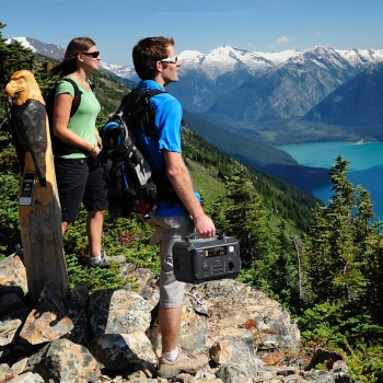  Przenośna turystyczna stacja zasilania powerbank 484Wh 500W LED - czarna - zdj. dodatkowe 5