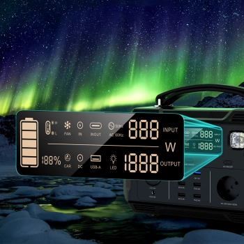  Przenośna turystyczna stacja zasilania powerbank 484Wh 500W LED - czarna - zdj. dodatkowe 6