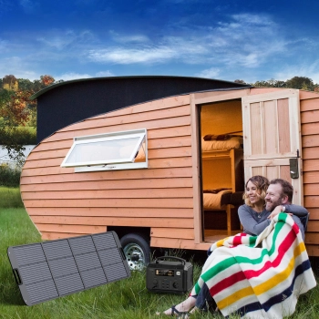  Przenośna turystyczna stacja zasilania powerbank 484Wh 500W LED - czarna - zdj. dodatkowe 8