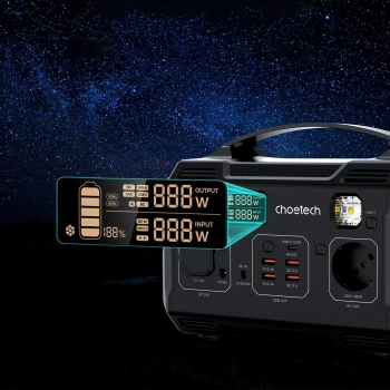  Przenośna turystyczna stacja zasilania powerbank 281Wh 300W LED - czarna - zdj. dodatkowe 6