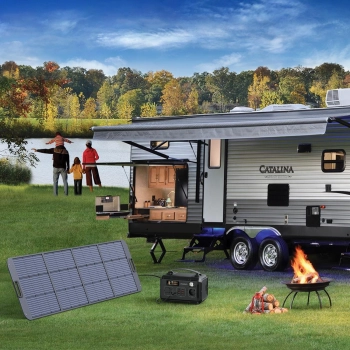  Przenośna turystyczna stacja zasilania powerbank 281Wh 300W LED - czarna - zdj. dodatkowe 8