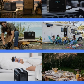  Przenośna turystyczna stacja zasilania powerbank LiFePO4 960Wh 1200W - czarna - zdj. dodatkowe 9