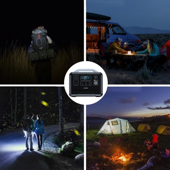  Przenośna turystyczna stacja zasilania powerbank LiFePO4 960Wh 1200W - czarna - zdj. dodatkowe 10