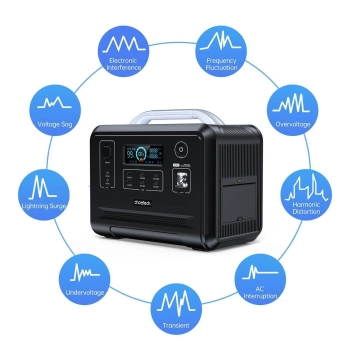  Przenośna turystyczna stacja zasilania powerbank LiFePO4 960Wh 1200W - czarna - zdj. dodatkowe 7