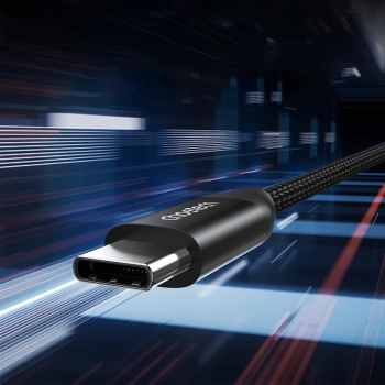  Kabel przewód do ładowania i transmisji danych USB-C 1m - czarny - zdj. dodatkowe 3