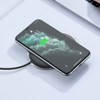  Bezprzewodowa ładowarka Jelly Qi 15W do telefonu słuchawek + kabel USB - USB-C czarny - zdj. dodatkowe 9