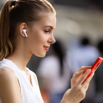  Bezprzewodowe słuchawki W3 Bluetooth 5.0 TWS dokanałowe wodoodporne IP55 biały - zdj. dodatkowe 8