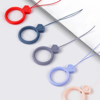  Silikonowa smycz do telefonu zawieszka diament ring na palec pomarańczowy - zdj. dodatkowe 3