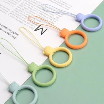  Silikonowa smycz do telefonu zawieszka miś niedźwiadek ring na palec ciemnozielony - zdj. dodatkowe 10