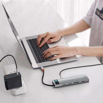  Wielofunkcyjny HUB replikator portów USB-C Metal Gleam 11w1 szary - zdj. dodatkowe 7