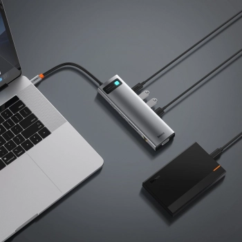  Wielofunkcyjny HUB replikator portów USB-C Metal Gleam 11w1 szary - zdj. dodatkowe 8