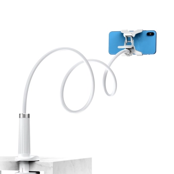  Uniwersalny uchwyt stojak podstawka na telefon tablet statyw z elastycznym ramieniem biały - zdj. dodatkowe 1