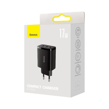  Ładowarka sieciowa Compact 3x USB 17W czarny - zdj. dodatkowe 4