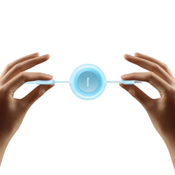  Kabel przewód 3w1 ze zwijaczem USB microUSB Apple USB-C 3.5A 1.1m błękitny - zdj. dodatkowe 8