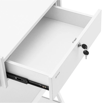  Wózek pomocnik kosmetyczny fryzjerski 1 szuflada 3 półki 55 x 39 x 90 cm - biały - zdj. dodatkowe 3