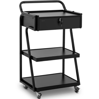  Wózek pomocnik kosmetyczny fryzjerski 1 szuflada 3 półki 55 x 39 x 90 cm - czarny - zdj. dodatkowe 1