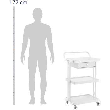  Wózek stolik kosmetyczny fryzjerski 1 szuflada 3 półki 55 x 45 x 96 cm - biały - zdj. dodatkowe 2