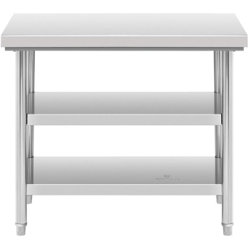  Stół blat roboczy stalowy nierdzewny z 2 półkami 100x70cm - zdj. dodatkowe 4