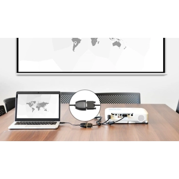  Przejściówka adapter przewód z HDMI męski do VGA żeński FHD czarny - zdj. dodatkowe 1