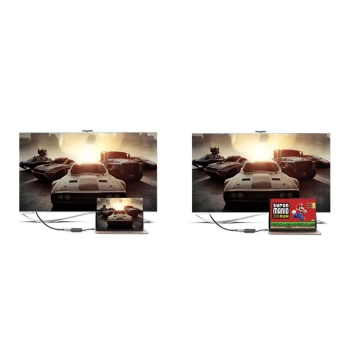  Przejściówka adapter przewód z HDMI męski do VGA żeński FHD czarny - zdj. dodatkowe 3