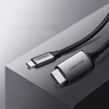  Kabel przewód przejściówka HDMI - USB-C 4K 60Hz 1.5m czarno-szary - zdj. dodatkowe 9