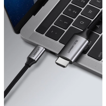  Kabel przewód przejściówka HDMI - USB-C 4K 60Hz 1.5m czarno-szary - zdj. dodatkowe 10