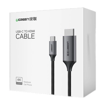  Kabel przewód przejściówka HDMI - USB-C 4K 60Hz 1.5m czarno-szary - zdj. dodatkowe 4