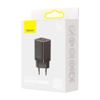  Szybka ładowarka sieciowa USB USB-C 30W PD QC Super Si Pro czarny - zdj. dodatkowe 4