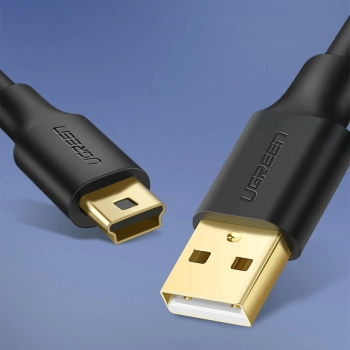  Przewód kabel 5-pinowy pozłacany USB - mini USB 0.25m czarny - zdj. dodatkowe 2