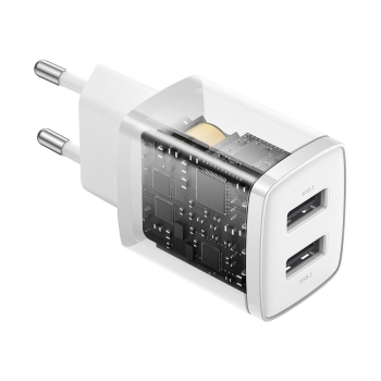  Mała ładowarka sieciowa Compact 2x USB 10.5W biały - zdj. dodatkowe 5