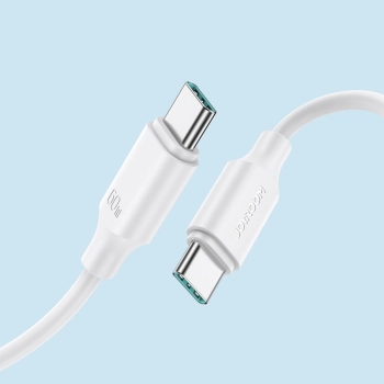  Kabel przewód USB-C - USB-C 480Mb/s 60W 1m biały - zdj. dodatkowe 3
