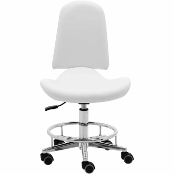  Krzesło kosmetyczne RUE na podstawie jezdnej - białe - zdj. dodatkowe 4