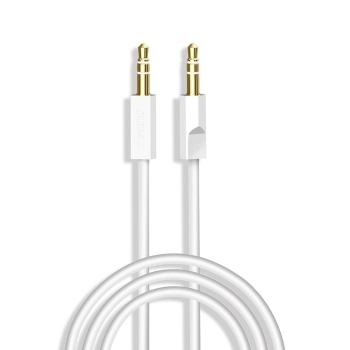  Kabel przewód audio stereo AUX mini jack 3.5mm 3 polowy 1m biały - zdj. dodatkowe 1