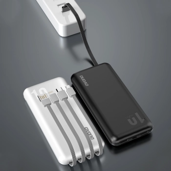  Powerbank K6Pro 10000mAh uniwersalny z kablem USB USB-C microUSB Lightning biały - zdj. dodatkowe 4