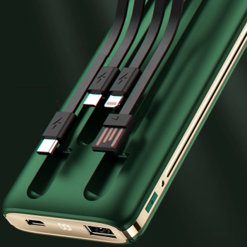  Powerbank 10000mAh K4Pro z wbudowanymi kablami wyświetlacz LED zielony - zdj. dodatkowe 1