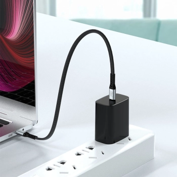  Kabel przewód płaski króki USB-C - USB-C L10C PD 100W 23cm czarny - zdj. dodatkowe 2