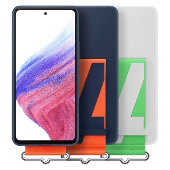  Etui pokrowiec z paskiem do Galaxy A53 5G Strap Silicone Cover granatowy - zdj. dodatkowe 6