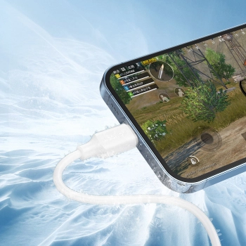  Elastyczny wytrzymały kabel USB - iPhone do ładowania i transmisji danych 1m biały - zdj. dodatkowe 2