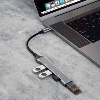  Adapter rozdzielacz HUB z gniazda USB-C na 4x USB czarny szary - zdj. dodatkowe 4