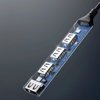  Adapter rozdzielacz HUB z gniazda USB-C na 4x USB czarny szary - zdj. dodatkowe 6